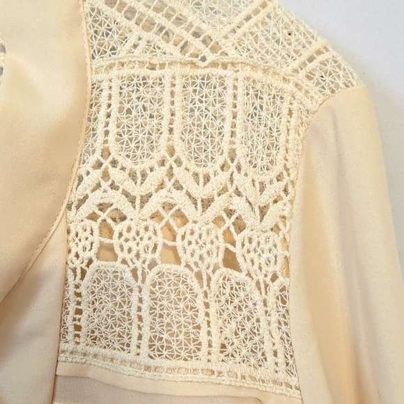 ADIVA, Blouse, Top, Shirt, Lg, Elegant, Cream, Ivory, Lace, Button cuffs, Pleats - Picture 8 of 13